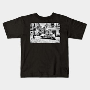 Havana, Cuba In Black And White Kids T-Shirt